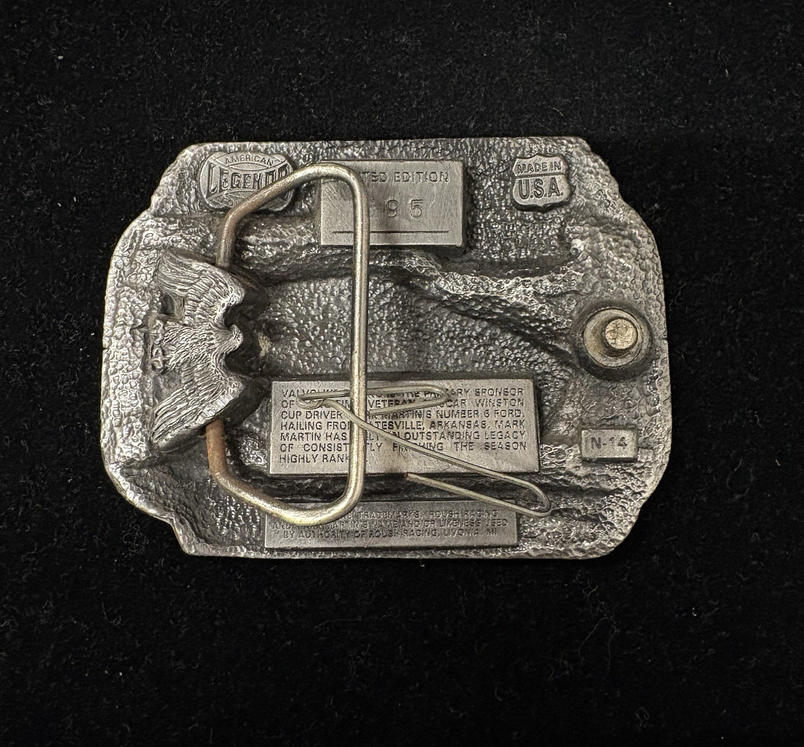 vintage American Legends Foundry pewter NASCAR belt buckle #6 RARE