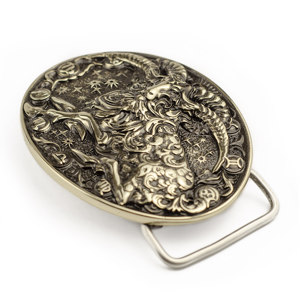 Aries german silver belt buckle, Aries ram Horoscope Astrological Zodiac Sign