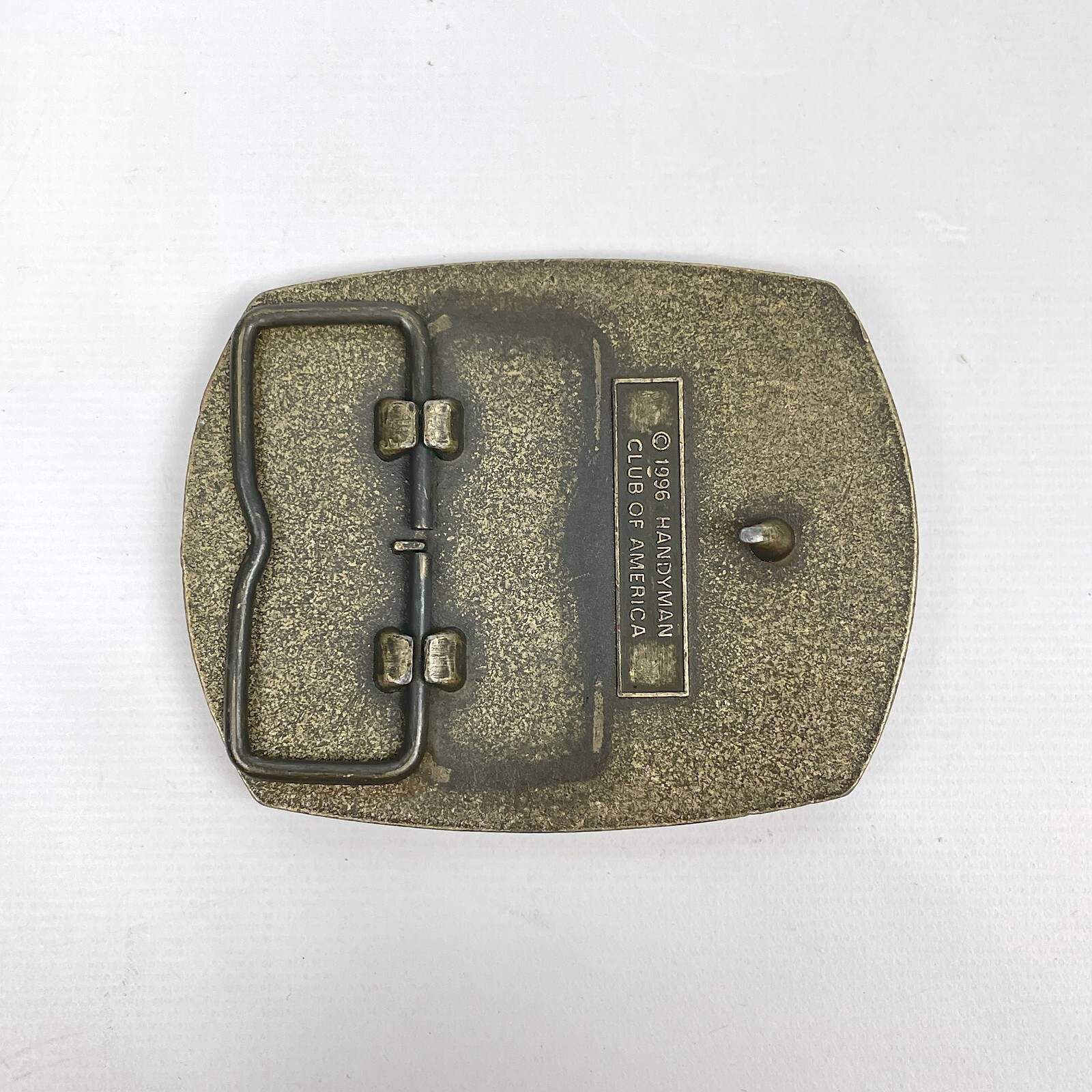 VTG 1996 Handyman Club Of America Life Member Solid Brass Belt Buckle Hammer