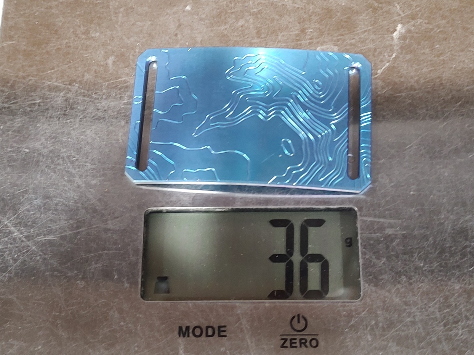 GRIP6 BELT BUCKLE – TITANIUM CONTOUR in BLUE – WOMEN / MEN – 1.5 INCH WIDE