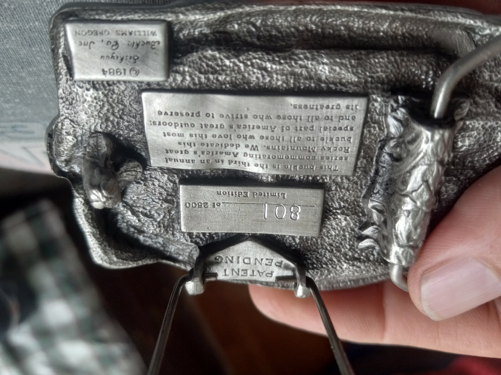 1984 Limited Pewter Siskiyou &lsquo;The Rocky Mountains&rsquo; Belt Buckle New In Box #801