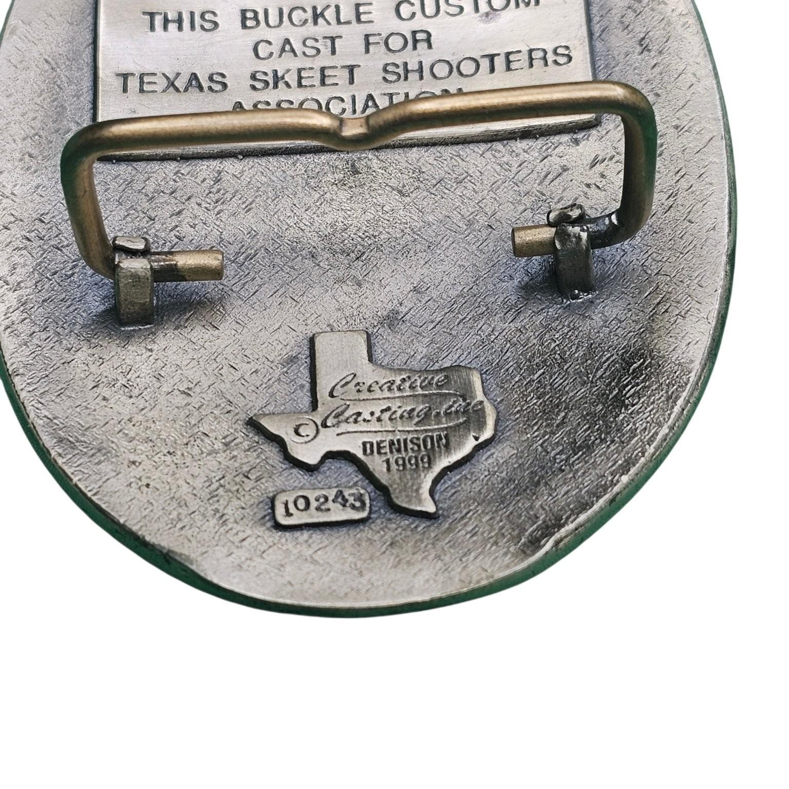 Texas Skeet Shooters Association Belt Buckle Silver 2000