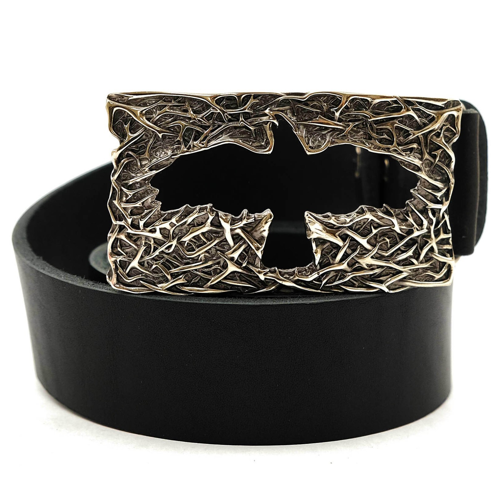German silver belt buckle Crow, Handmade belt buckle, Mythical black bird buckle