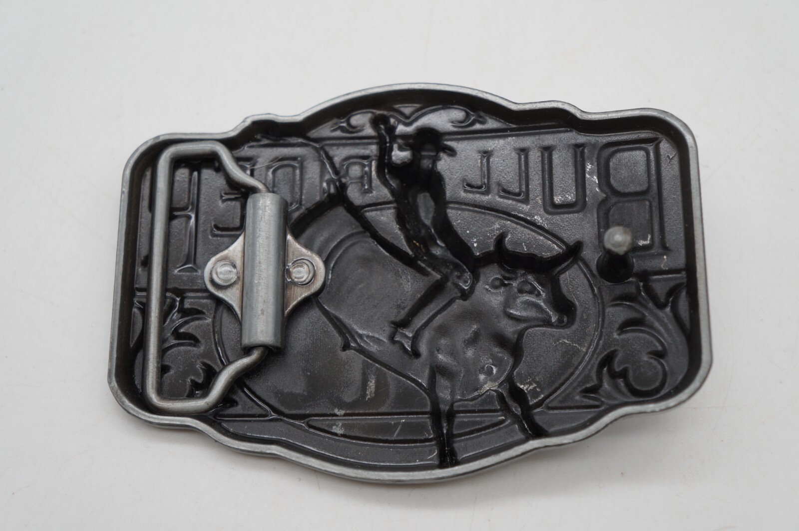 Bull Rider Belt Buckle Cowboy Rodeo Outdoor 3D Blue Enameled