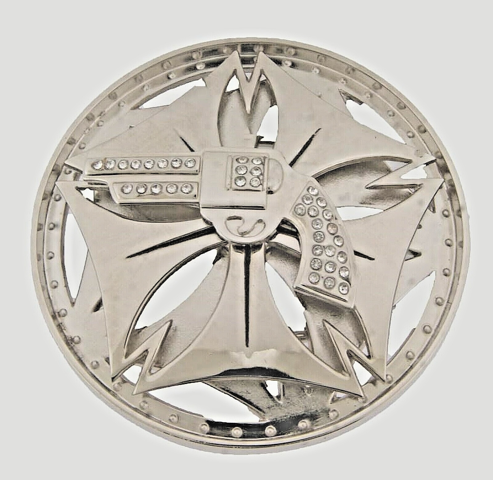 Spinner Gun Belt Buckle Silver Chrome Metal Western Real Cowboy Men Style Rodeo