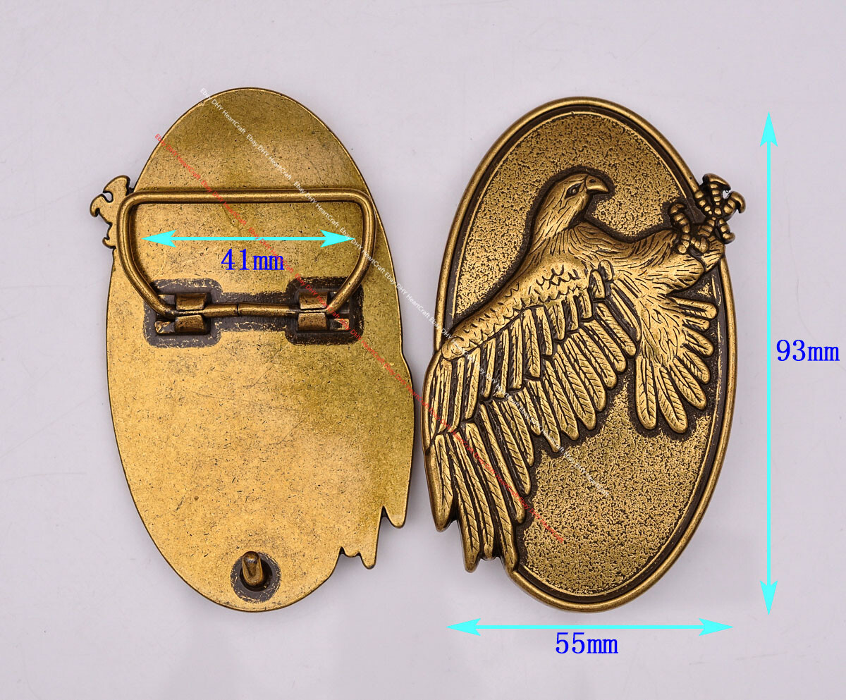 Retro Brass Fly Eagle DIY Leathercraft Western Cowboy Belt Buckle Fit 41mm Strap