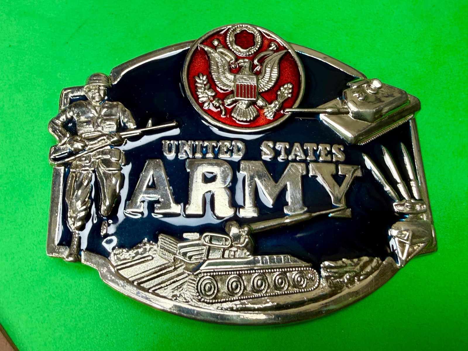 United States Army Military Soldier Veteran Commemorative Belt Buckle