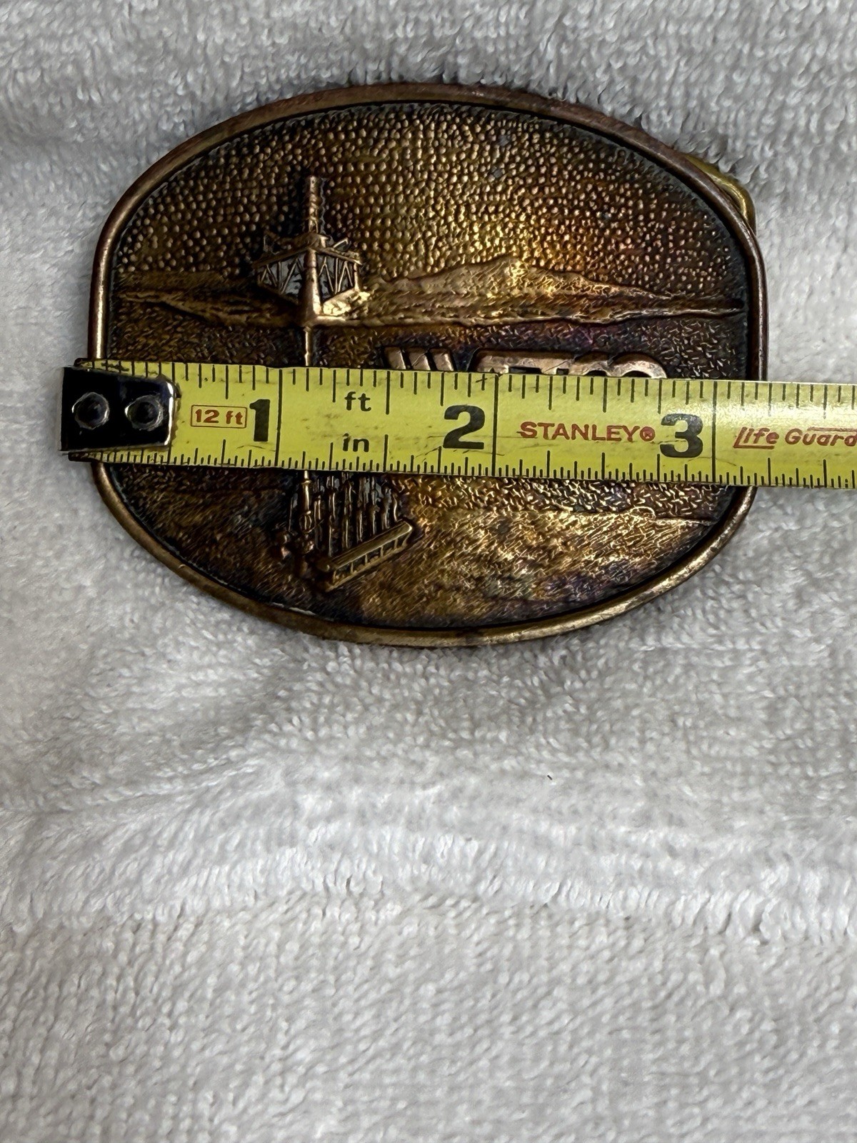 Vetco Solid Brass Belt Buckle Off-shore Drilling Rig Design Vintage Men’s Buckle