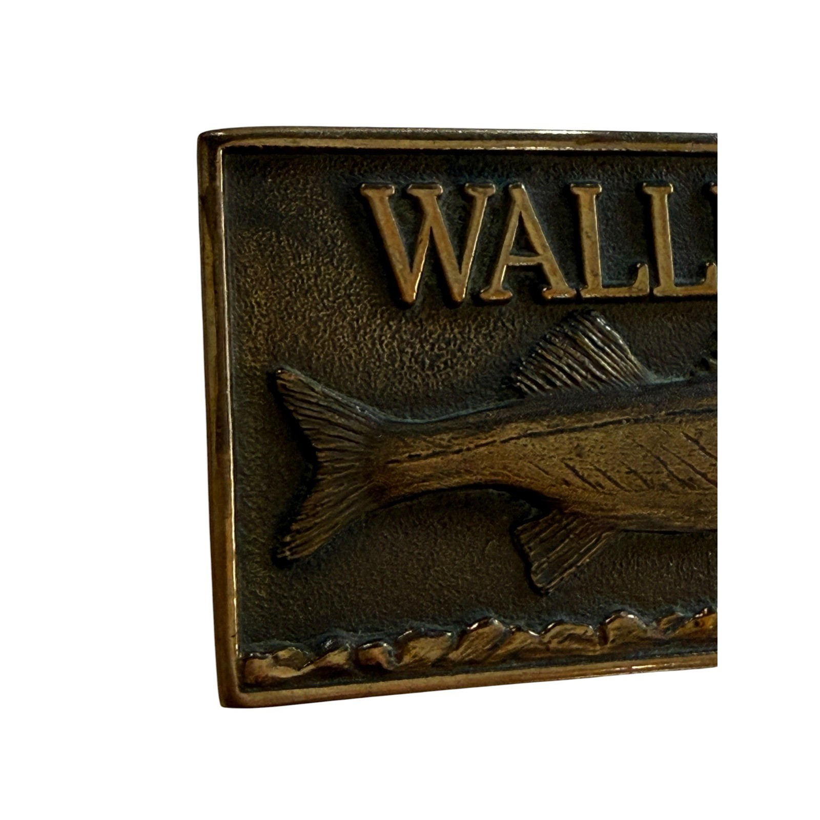 Vintage Walleye Fish Belt Buckle 1990 Buckle Man J. Michael Burdette Brass Tone