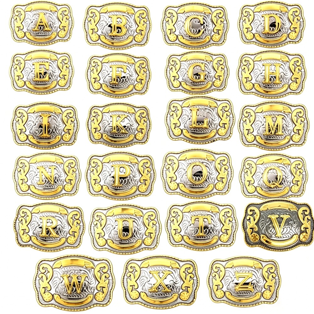 HUGE INITIAL BELT BUCKLE LETTER COWBOY WESTERN RODEO TEXAS STAR Hebillas Vaquera