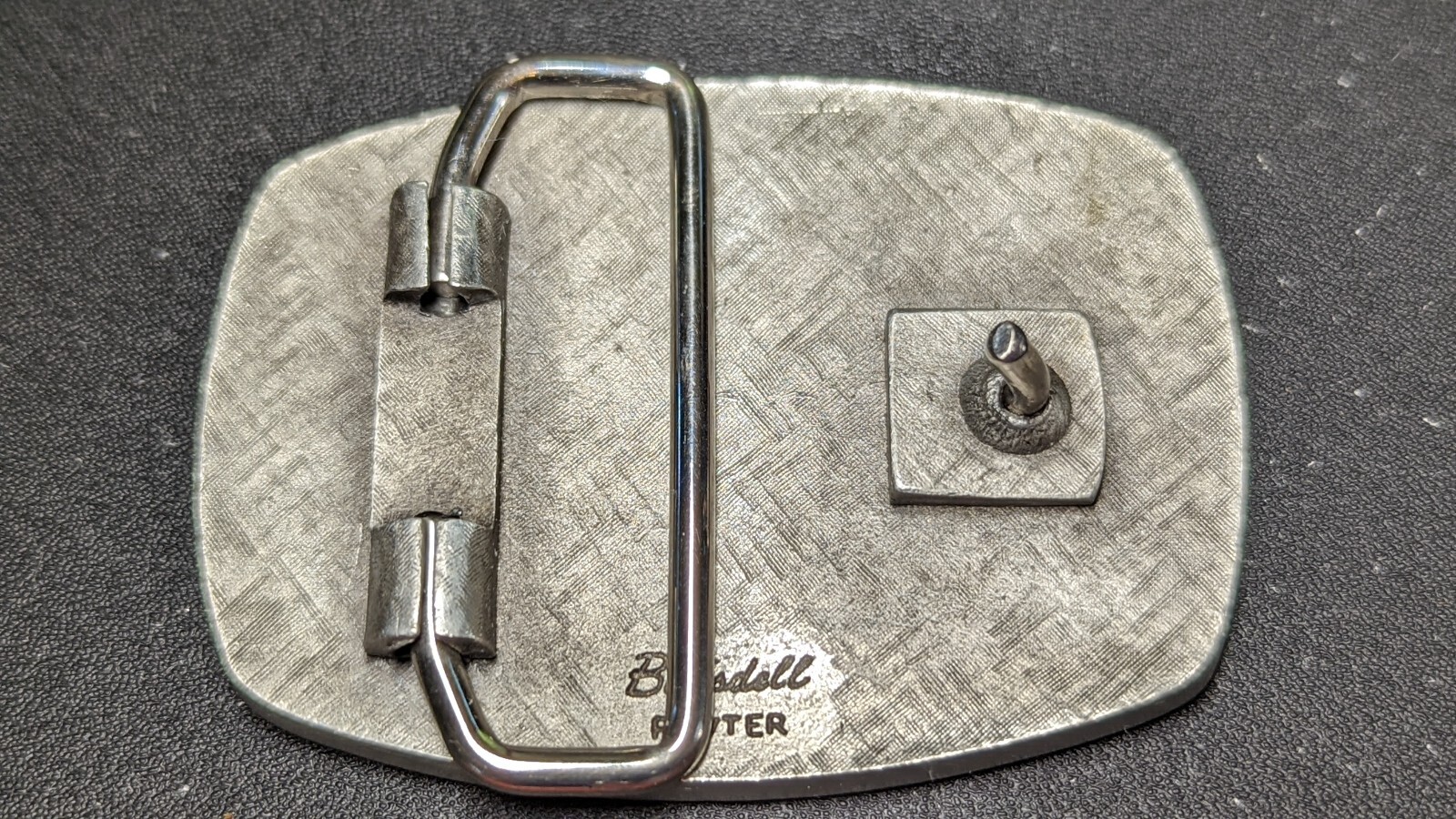PEWTER RED JACKET SHIP BELT BUCKLE MADE BY BLAISDELL