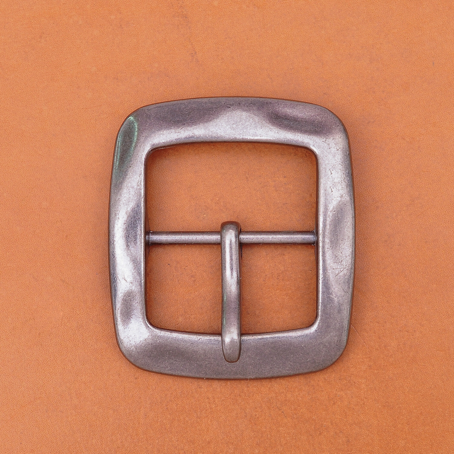 Vintage Silver Square Center Bar Pin Buckle for Leathercraft Belt Fit 40mm Strap