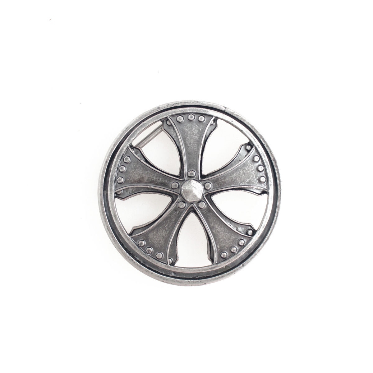 303-AN-SIL Men&rsquo;s Hip Hop Antique Silver Spinner Rim Rotating Axis Belt Buckle