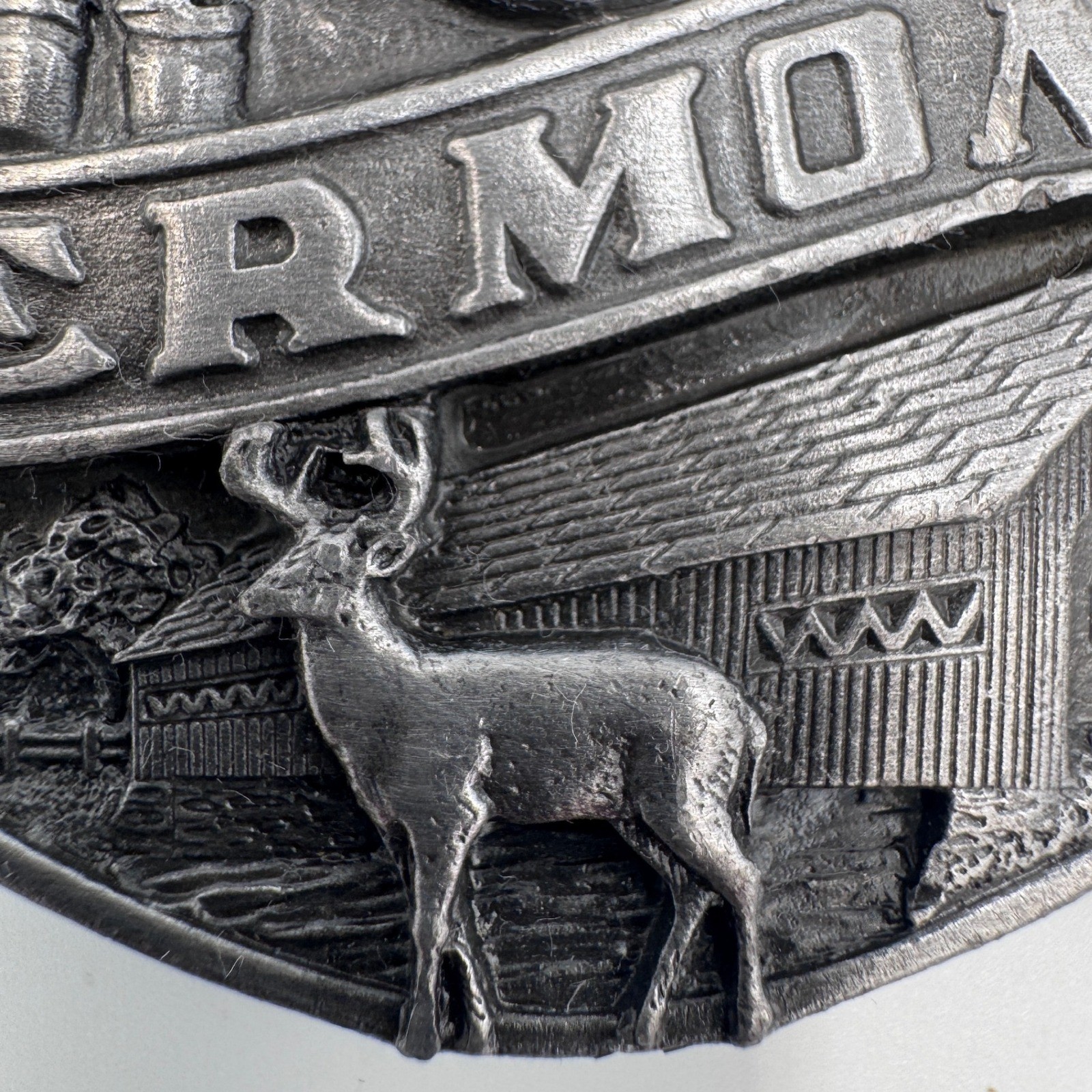 Vintage 1986 Siskiyou Vermont State Belt Buckle T-55 Freedom & Unity Made in USA