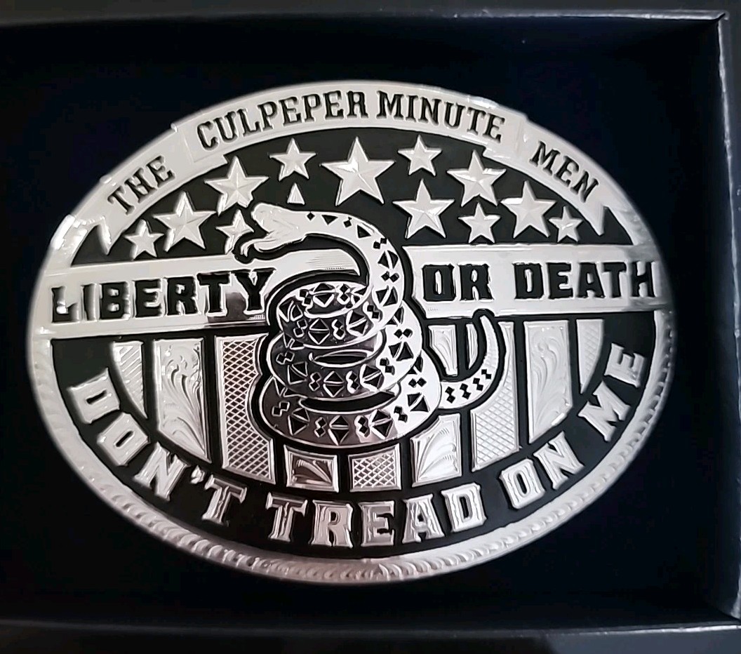 Montana Silversmiths Men&rsquo;s Liberty Or Death Don&rsquo;t Tread On Me Buckle Silver NEW