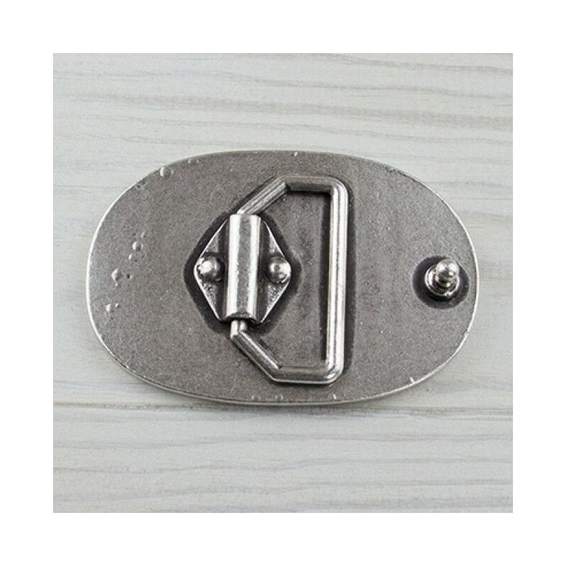 Belt Buckle with Wall Tear Design, Antique Silver, Modern & Industrial