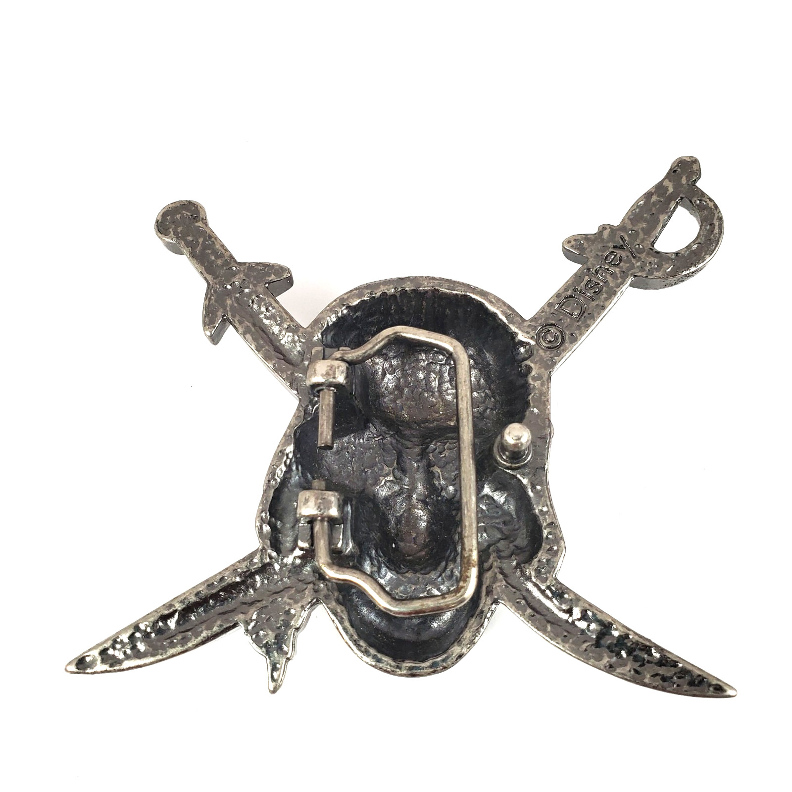 Disney Pirates of the Caribbean Enameled Skull & Crossed Swords Belt Buckle