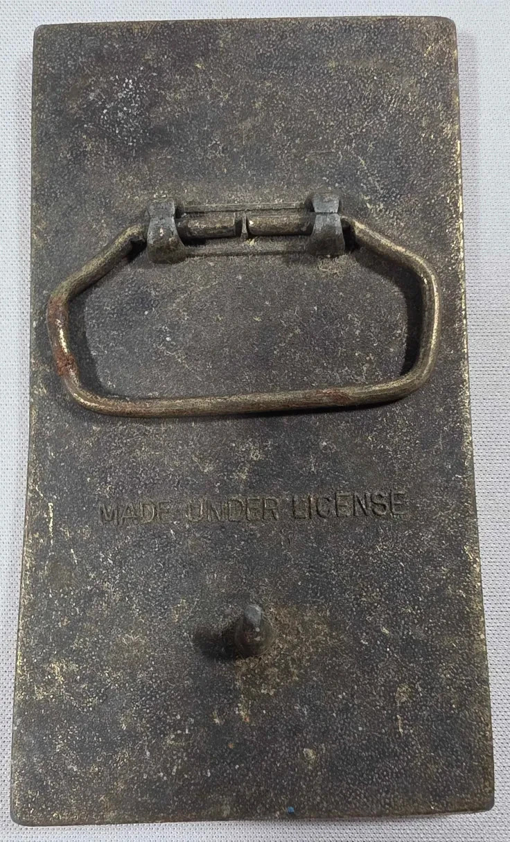 Vtg Brass Belt Buckle Winchester Repeating Arms New Haven Conn. Rifle Guns 4”