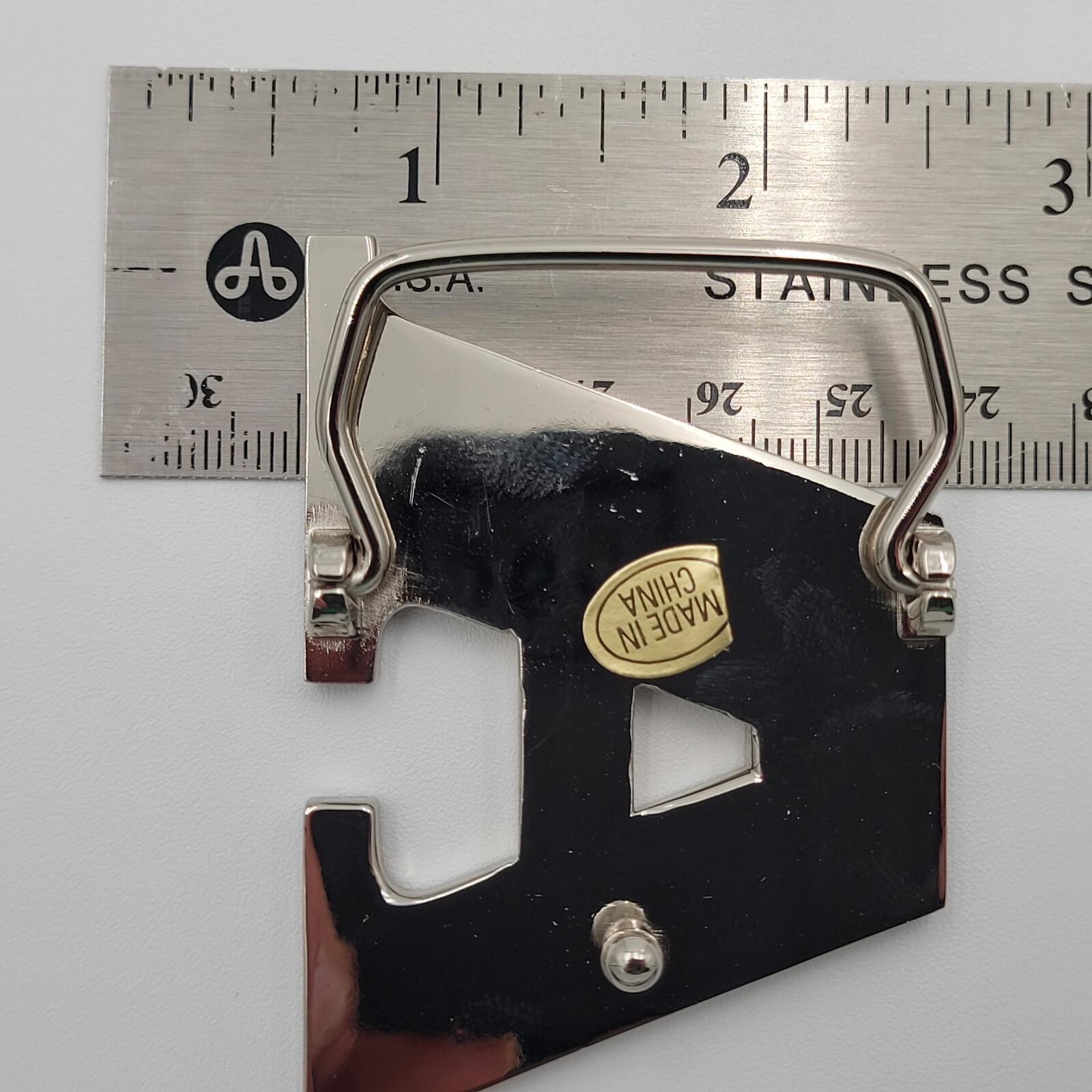 A Initial Brushed Chrome Belt Buckle 3&Prime; x 2&Prime; Up To 1 1/4&Prime; Belt
