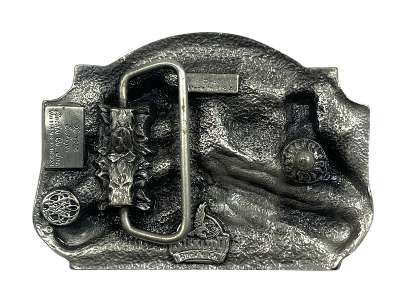 HARLEY DAVIDSON Belt Buckle 1986 D-40 Siskiyou USA Pewter The Pride is Back