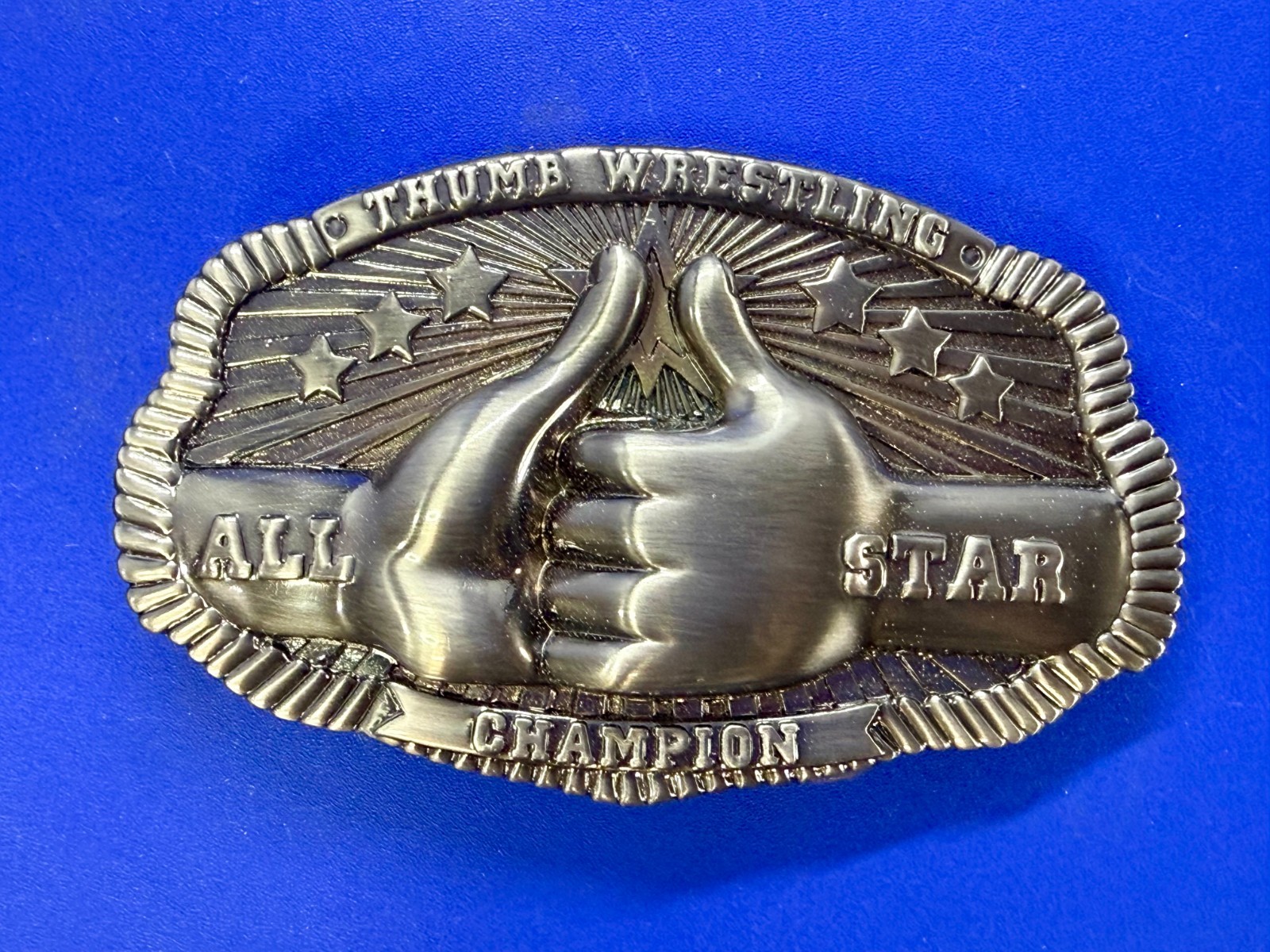 Thumb Wrestling All-Star Champion Trophy Award 2005 SMC LLC. Belt Buckle