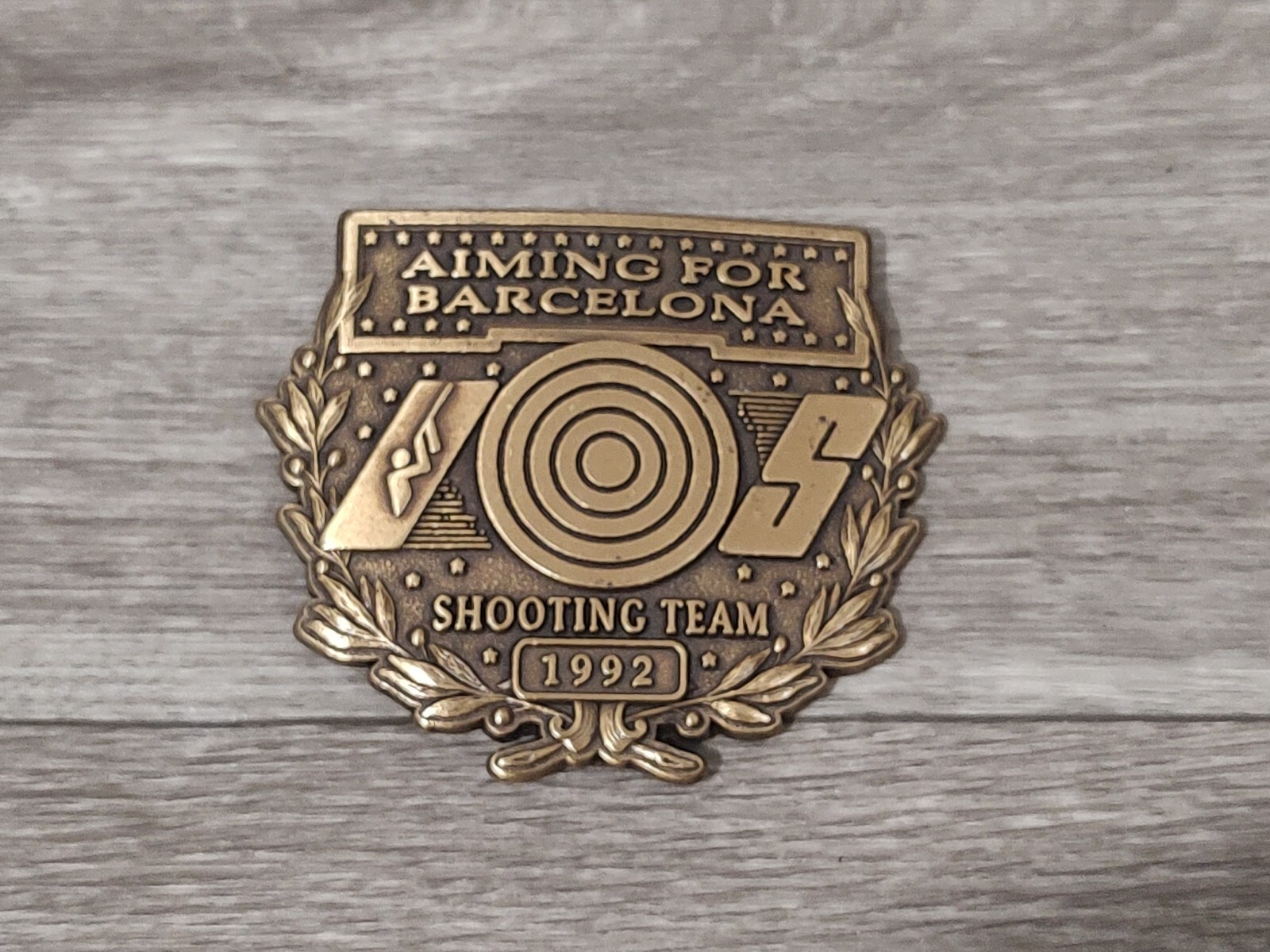 Aiming For Barcelona Shooting Team 1992 Belt Buckle, Complete