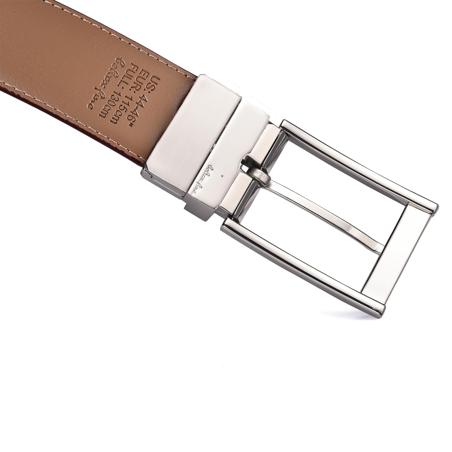 beltox fine Men Belt Genuine Leather with Anti-scratch Buckle 34-36, Brown
