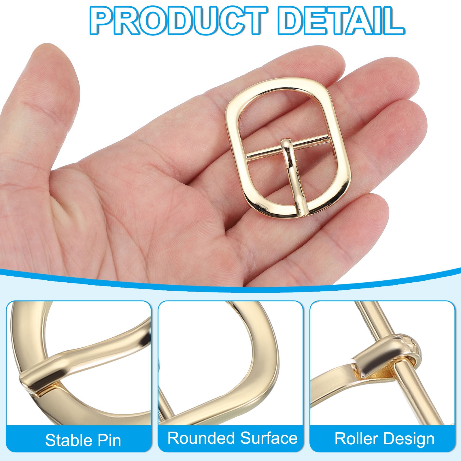 9Pcs 1&Prime; Single Prong Metal Roller Pin Belt Buckles Black/Silver/Light Gold