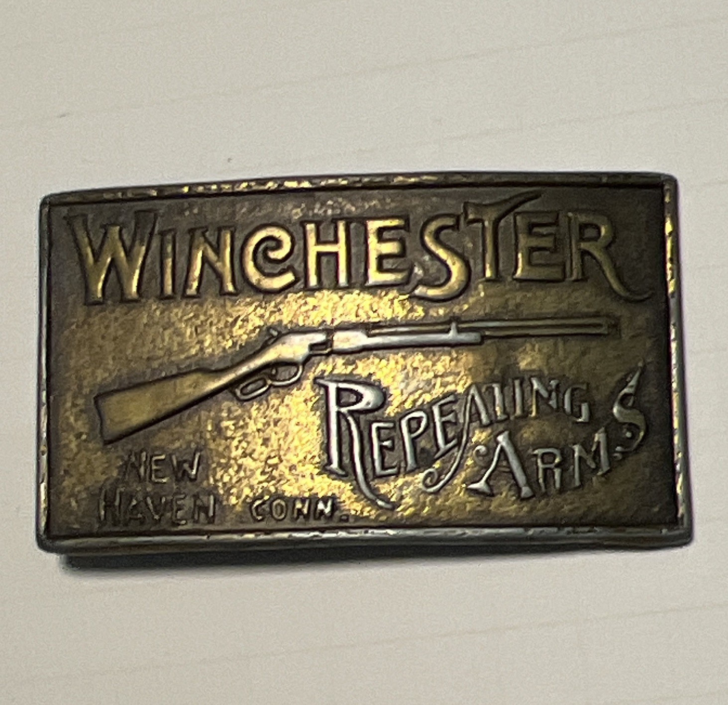 Winchester Men&rsquo;s Rectangular Western Belt Buckle Antique Finish 1.75&Prime; MPN 608