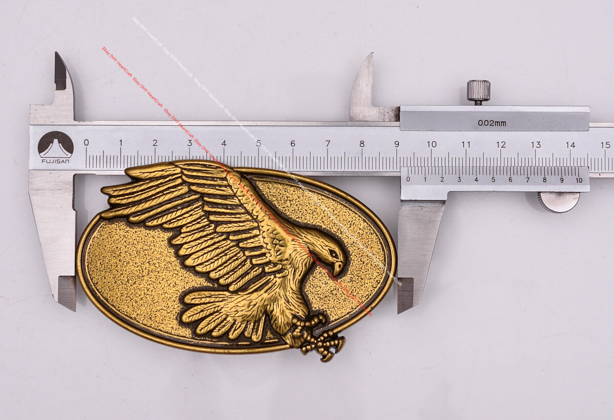 Retro Brass Fly Eagle DIY Leathercraft Western Cowboy Belt Buckle Fit 41mm Strap