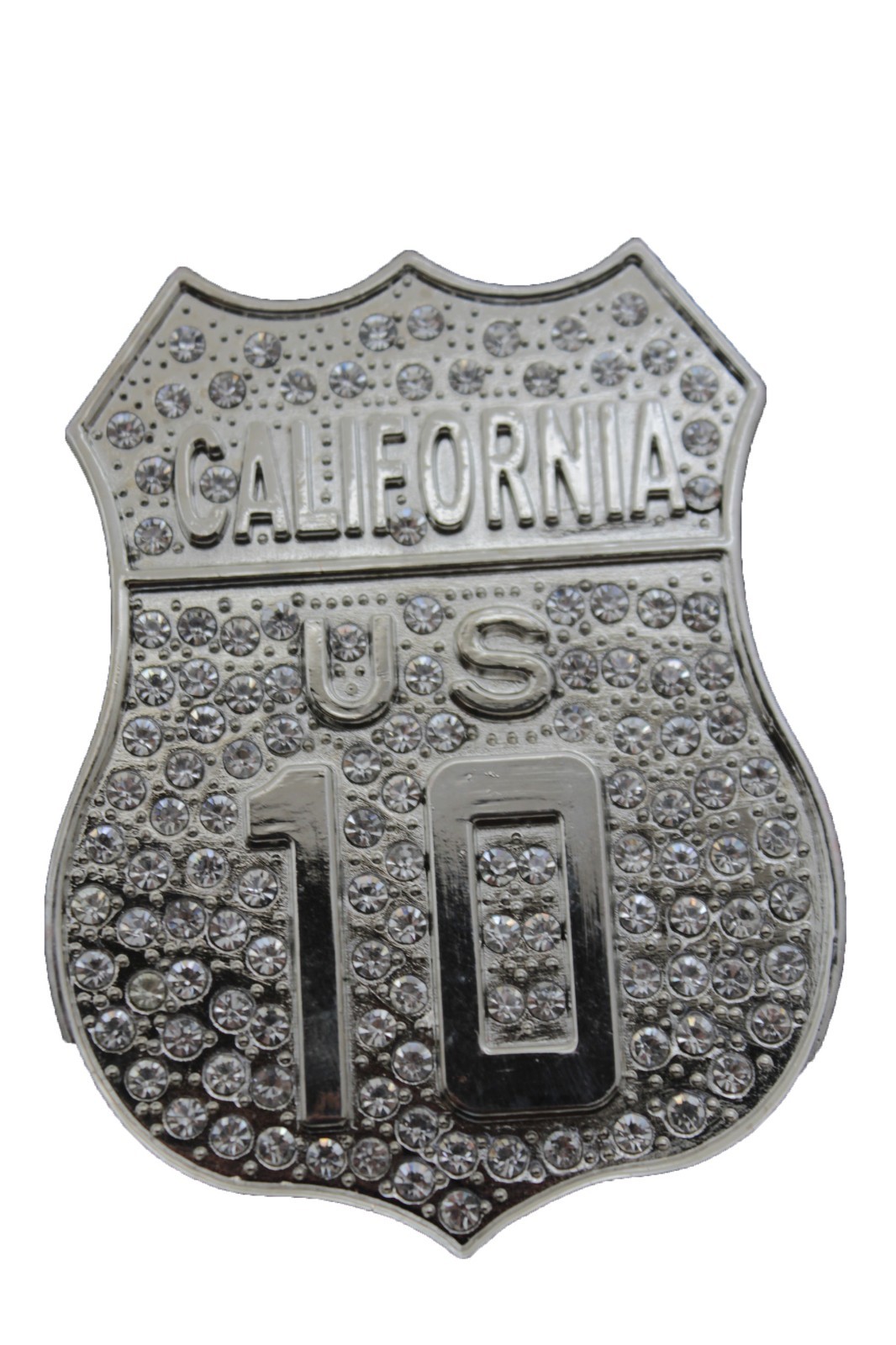 Men Silver Metal Motorcycle Fashion Belt Buckle California State US 10 Freeway