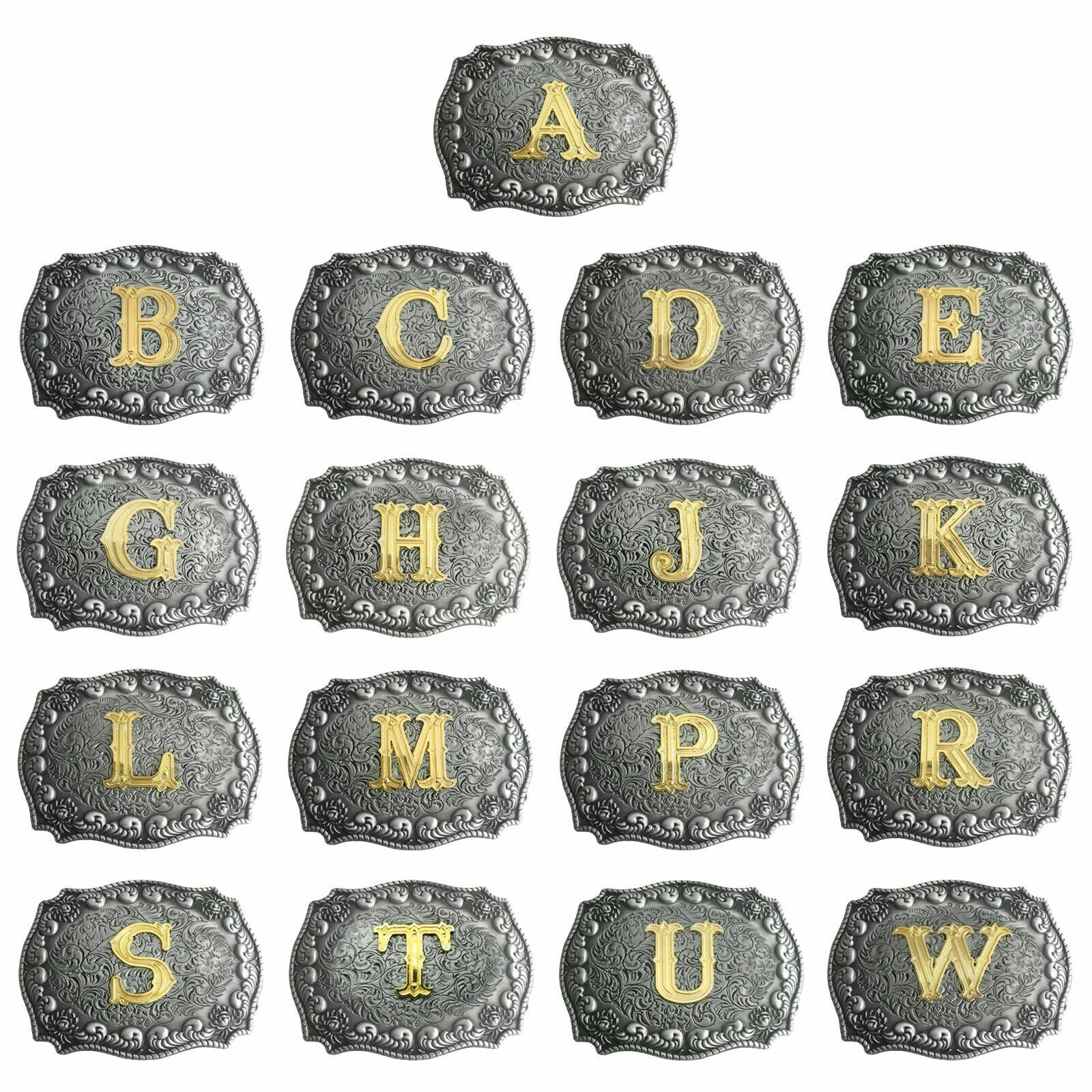 Initial Belt Buckle Men Vintage Letters Rodeo Western Cowboy Hebillas Vaqueras