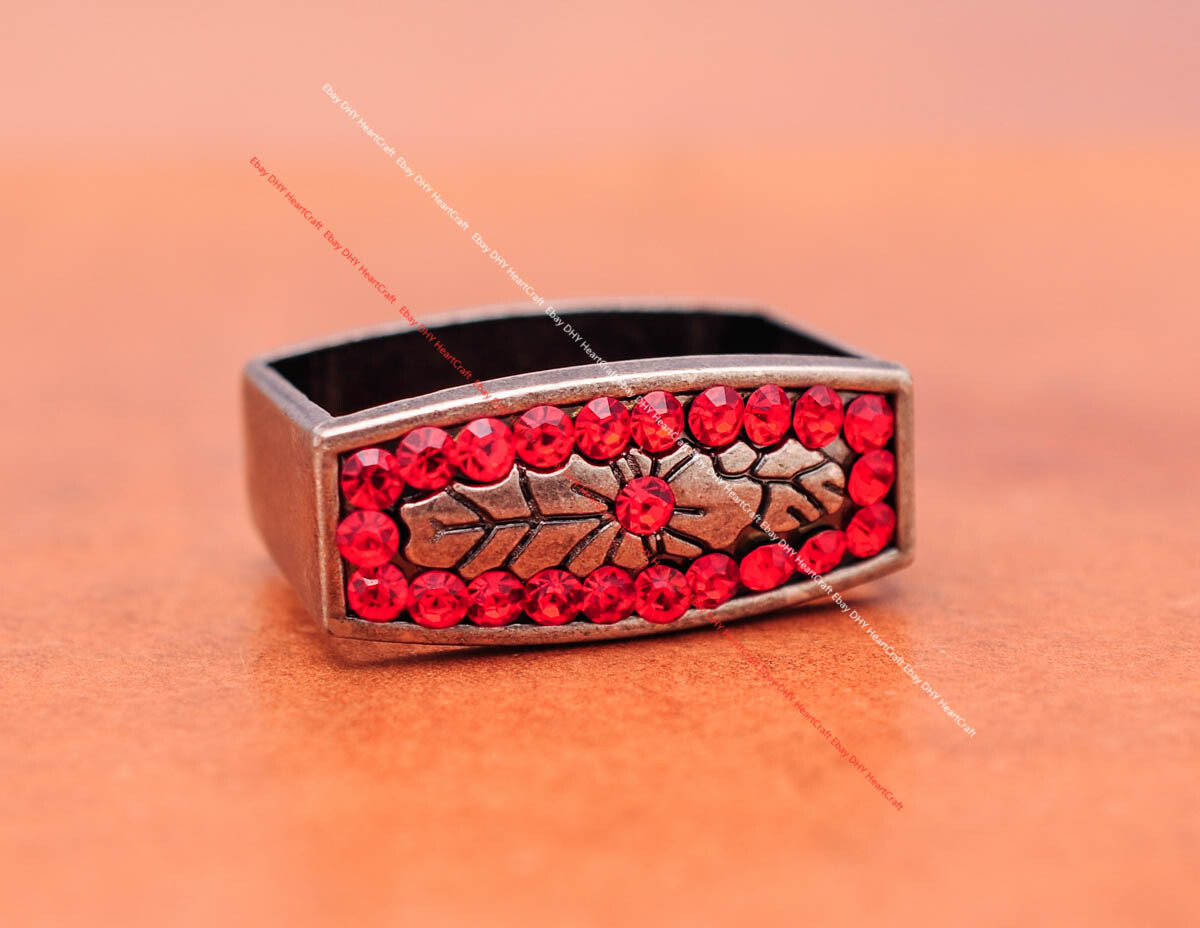 Red Crystal Rhinestone Western Cowboy Rodeo Belt Buckle Set Fit 30MM Strap