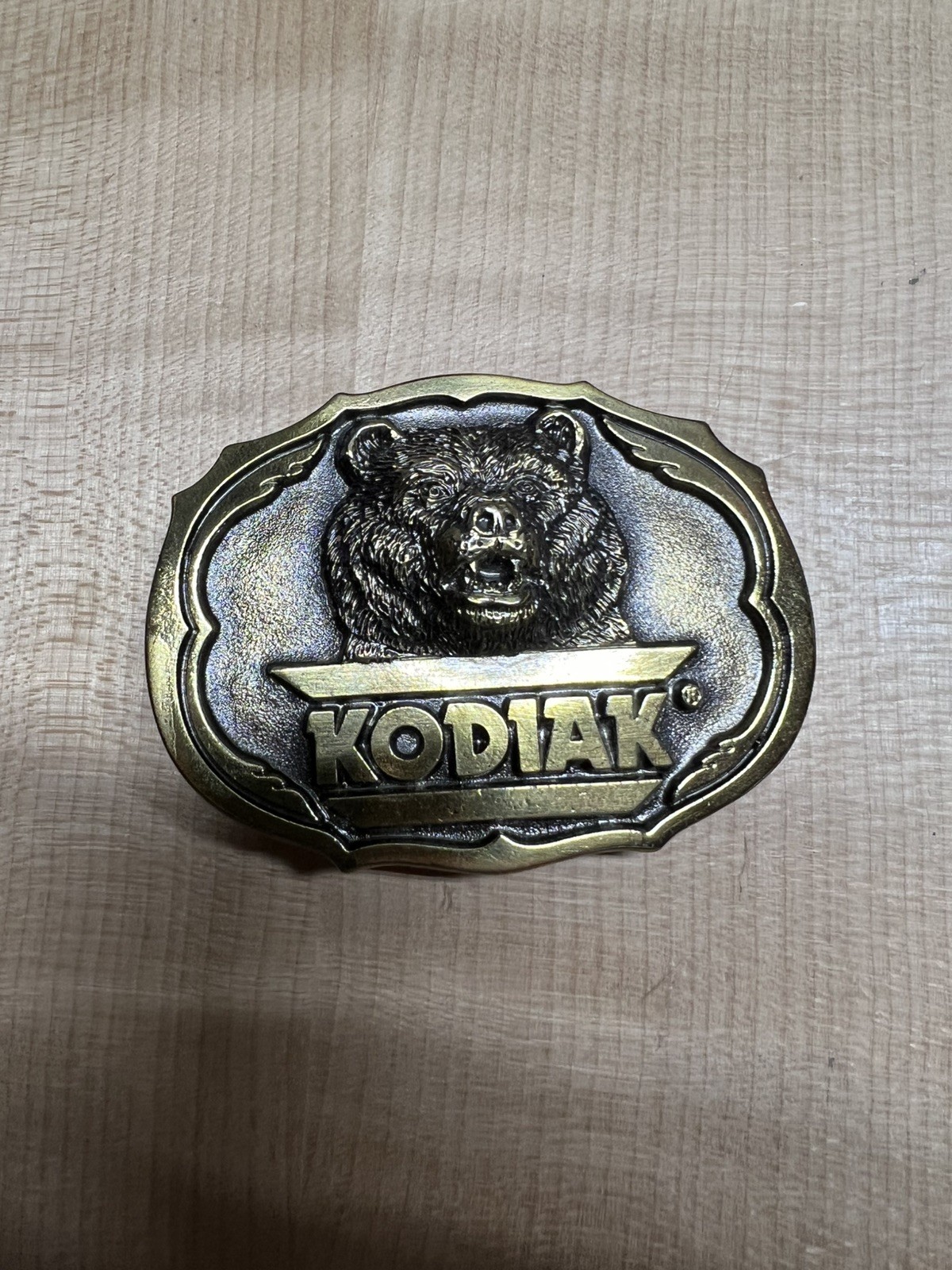 Vtg Great American Buckle Kodiak Smokeless Tobacco Bear Belt Buckle