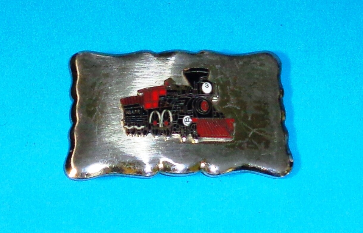 Belt Buckle Train Steam Locomotive 3 1/4&Prime; x 2&Prime; Very Nice Used