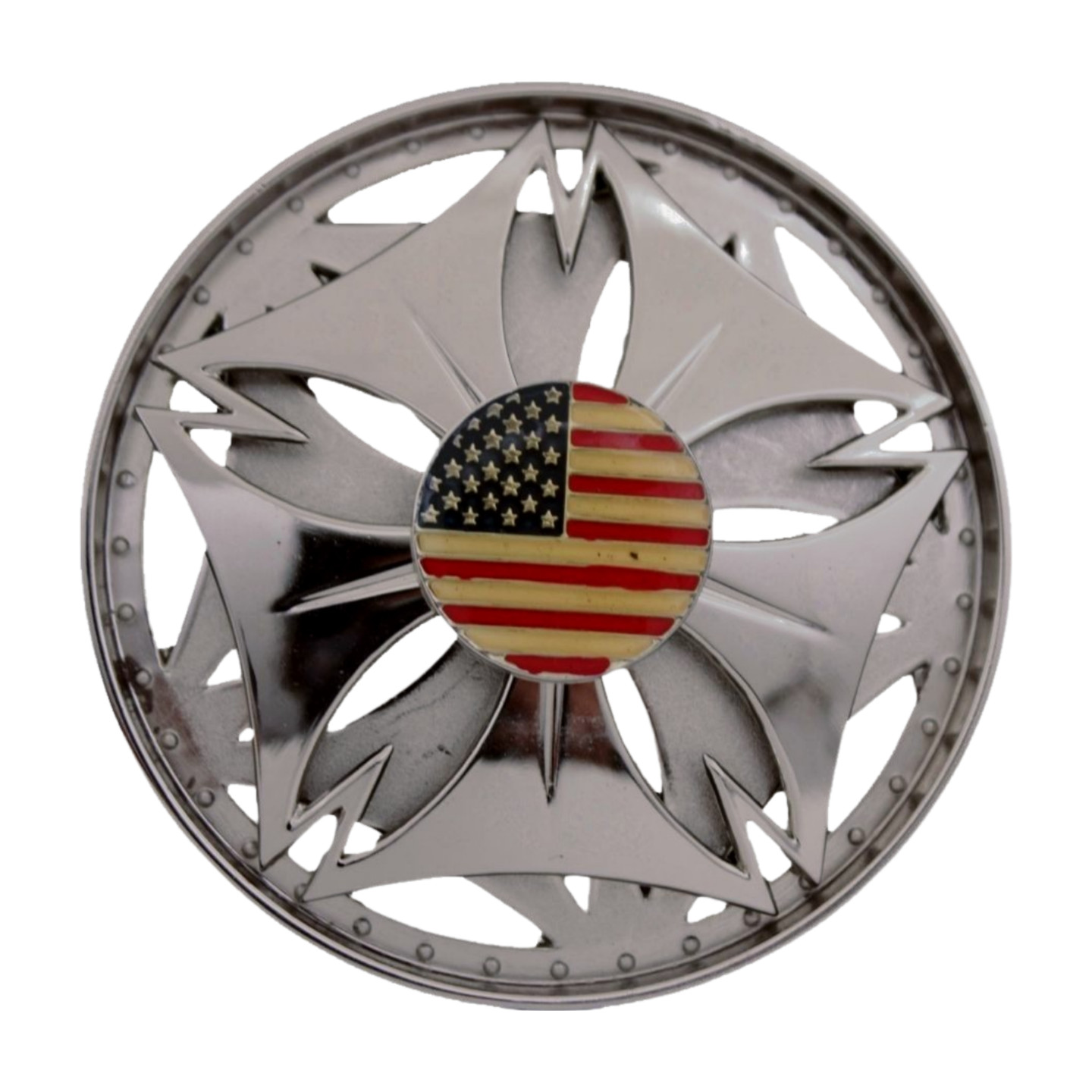 Men Women Silver Metal Buckle Spinning USA Flag United States America Hip Hop