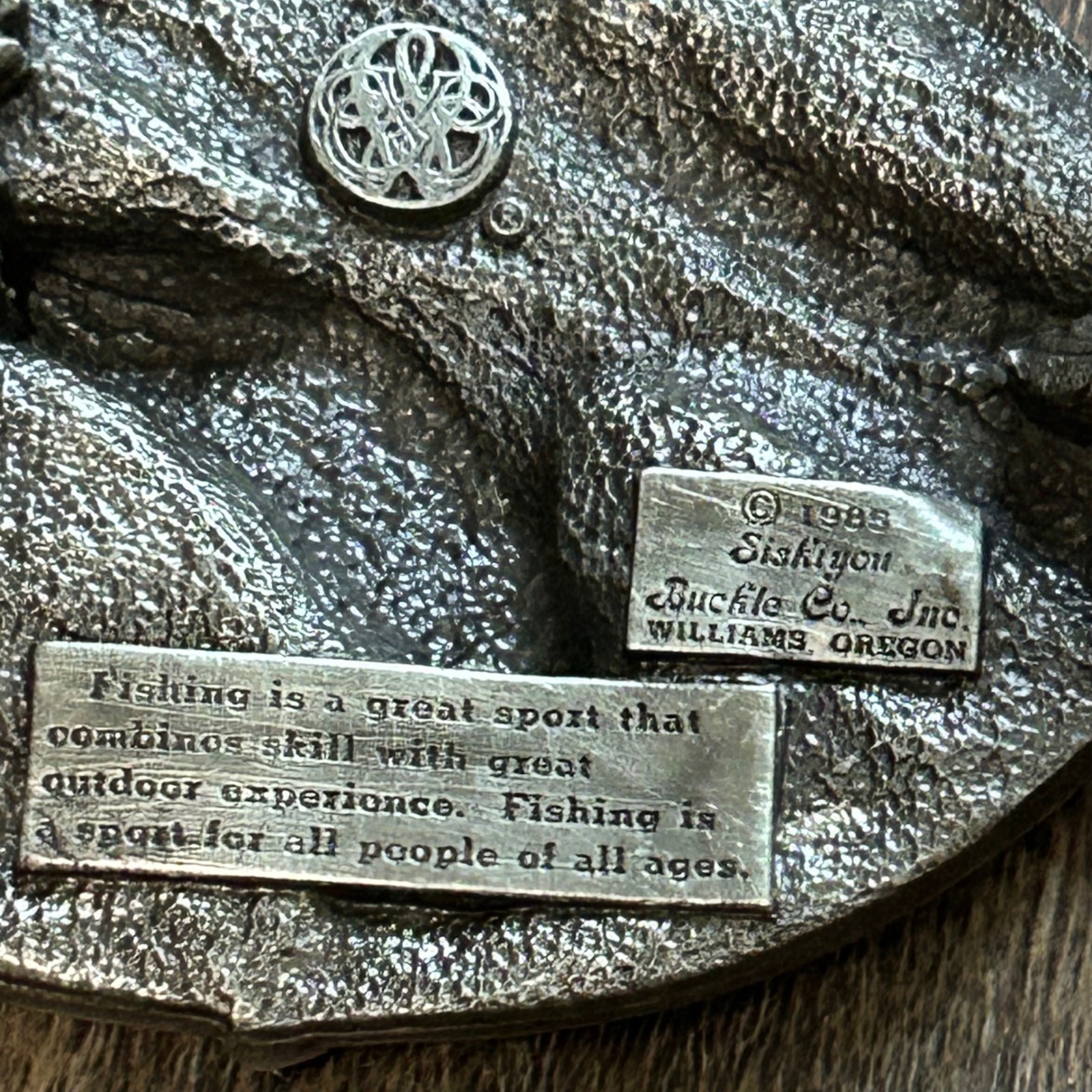 Vintage 1985 Siskiyou Buckle Co Id Rather Be Fishing Trout Belt Buckle M-30