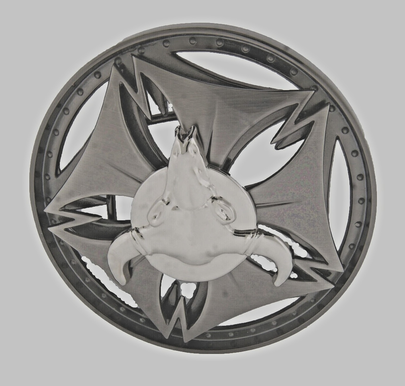 Bull Longhorn Belt Buckles Silver Gunmetal Vintage Spinner Western Cowboy Rodeo