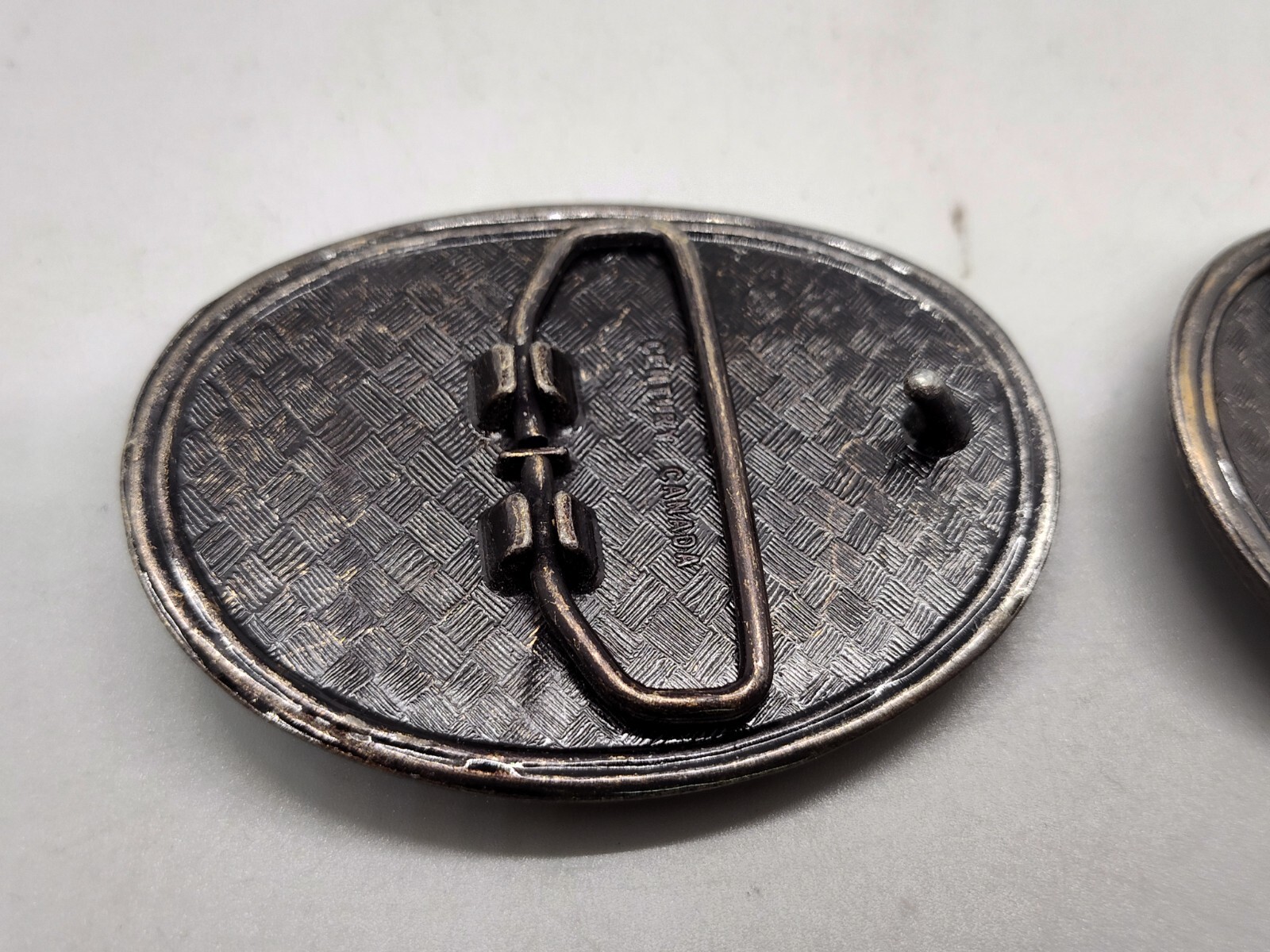 Vintage SMITH TOOL Solid Brass Belt Buckle Heavy Raised Drill Bit Lot Of 2