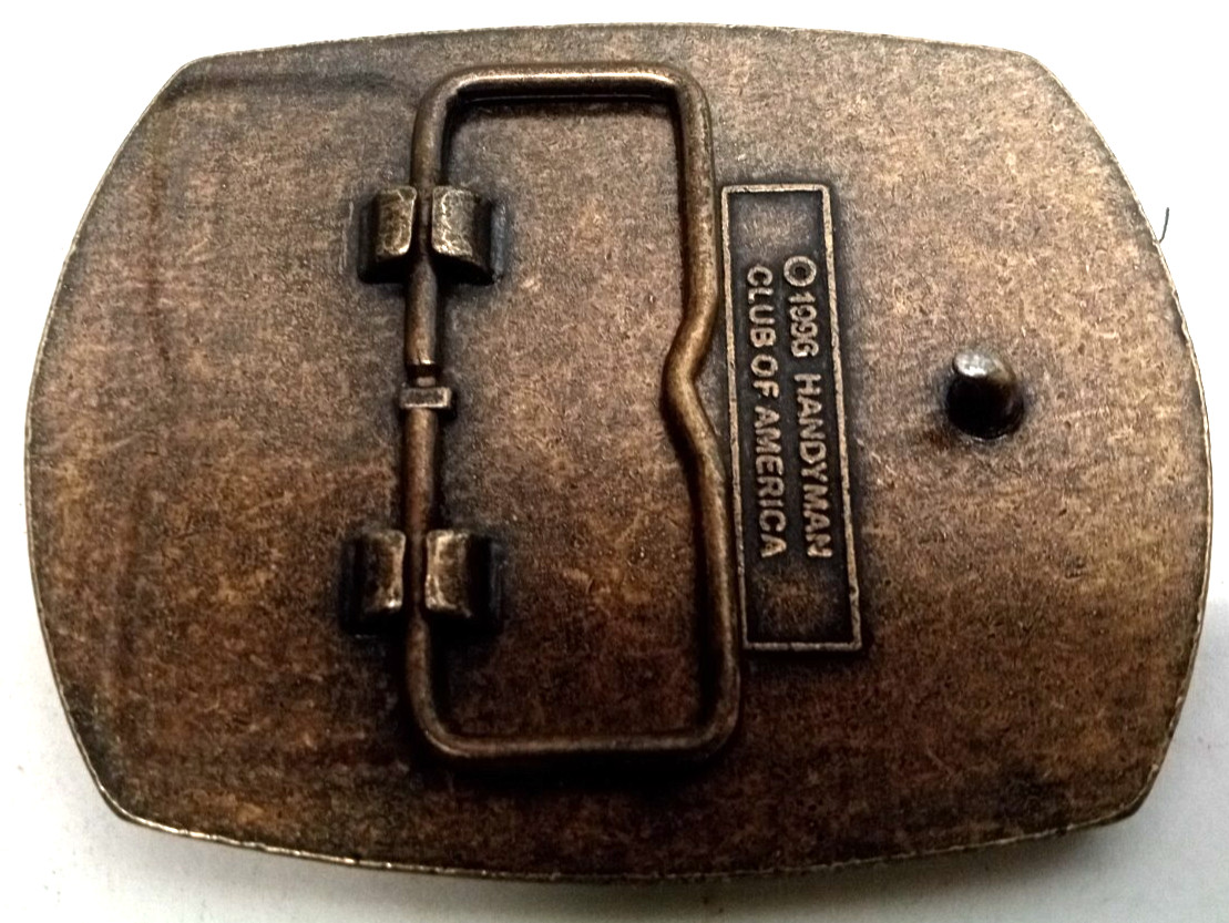1996 Vintage Handyman Club Of America Life Member Brass Belt 3&Prime; Buckle
