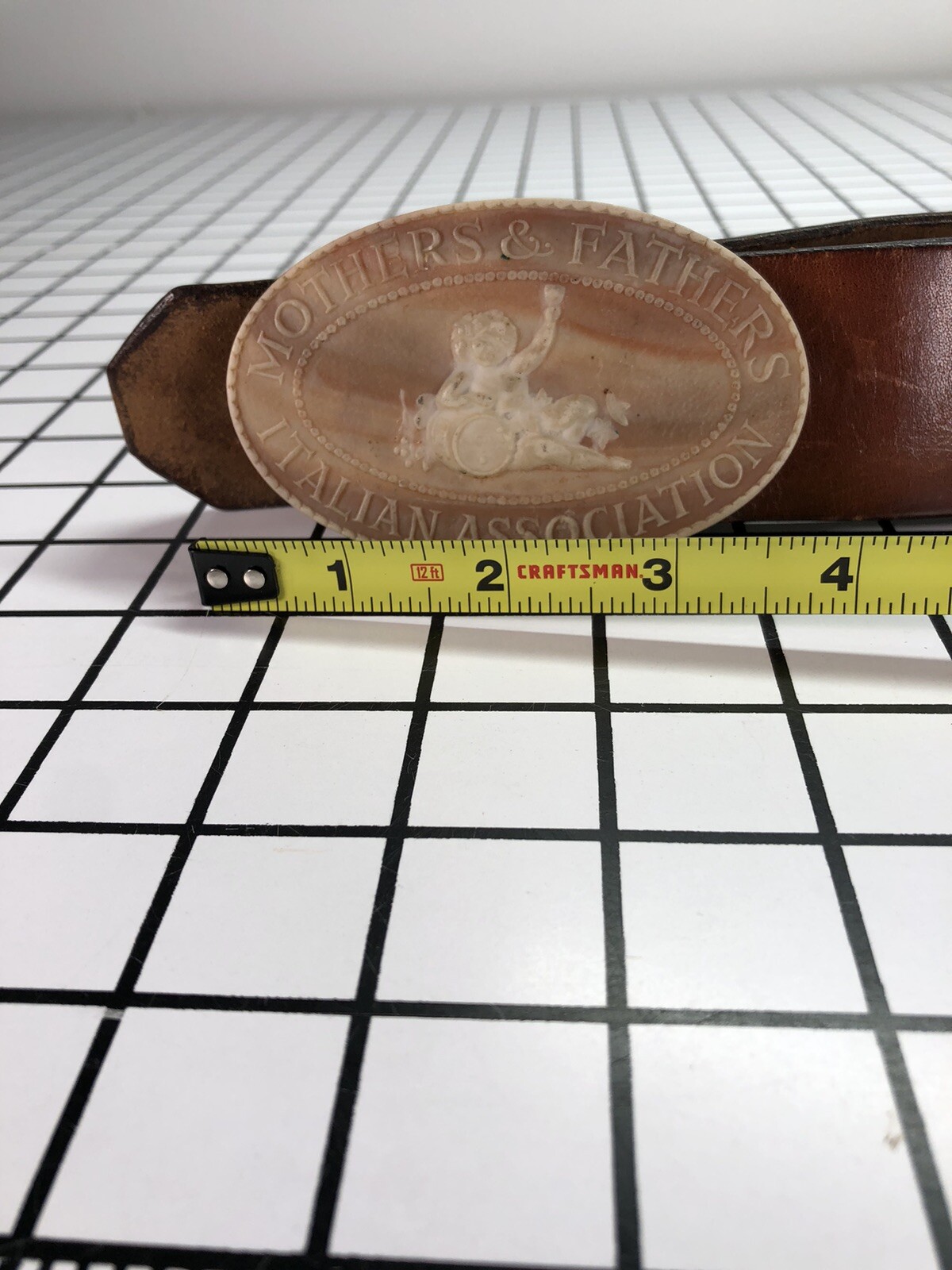 Incolay Stone Mothers And Fathers Italian Assoc. Buckle With Leather Belt