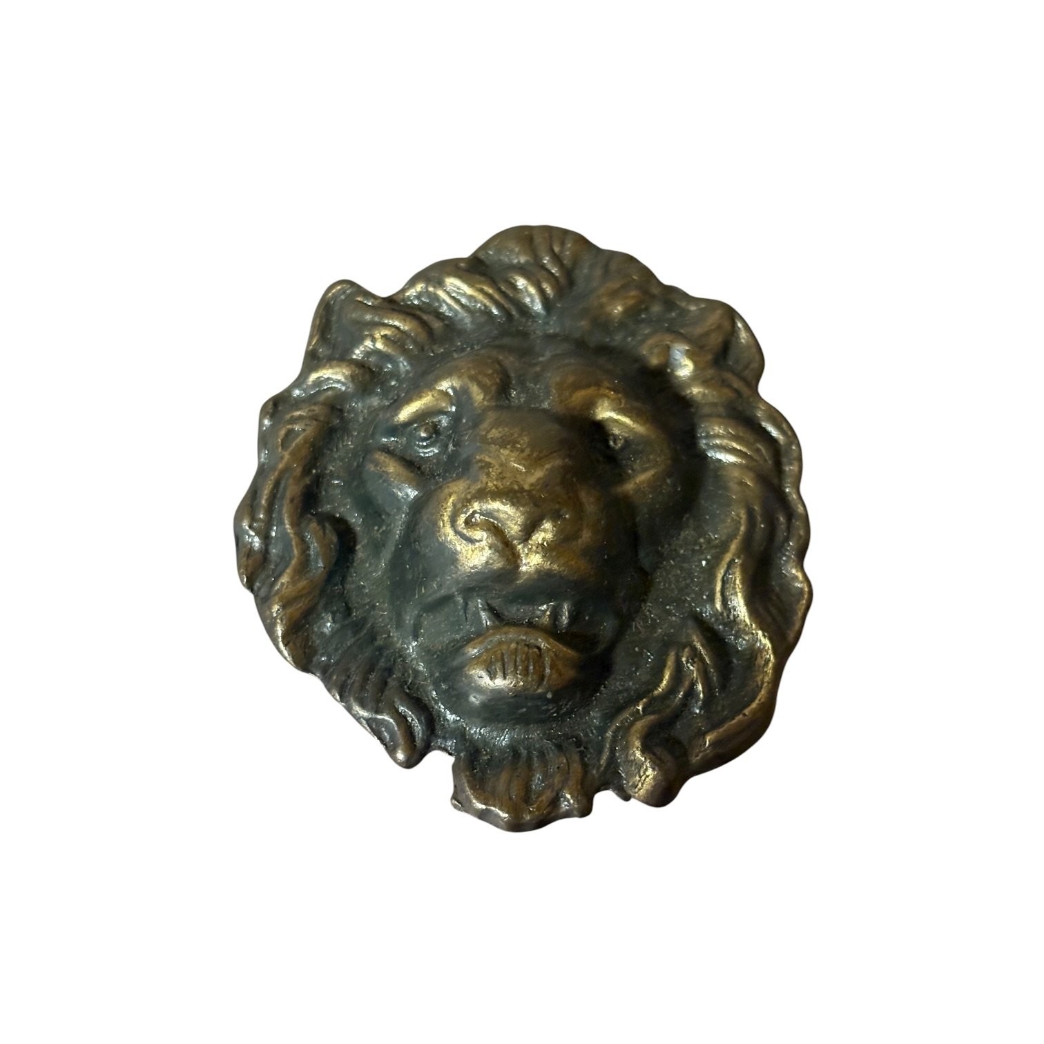 Vintage Lion Head Belt Buckle Antique Bronze Tone Figural 3256