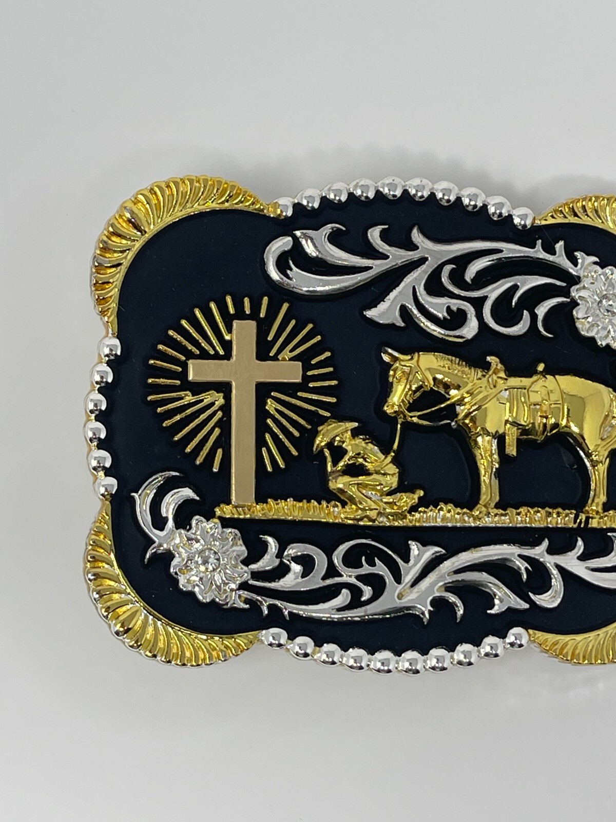 Western Belt Buckle Cowboy Praying Belt Buckle American West USA Belt Buckles
