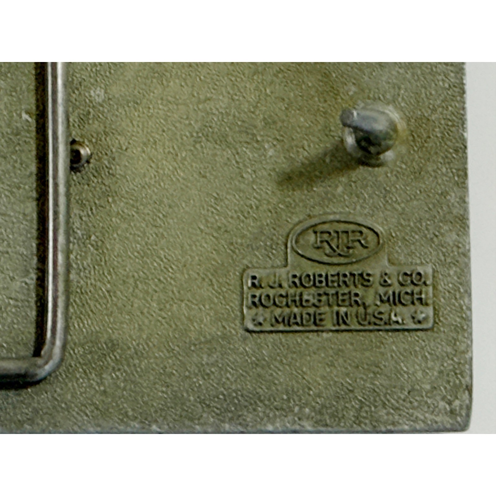 R.J. Roberts Belt Buckle Mens Silver Chevrolet Certified Technician Vintage