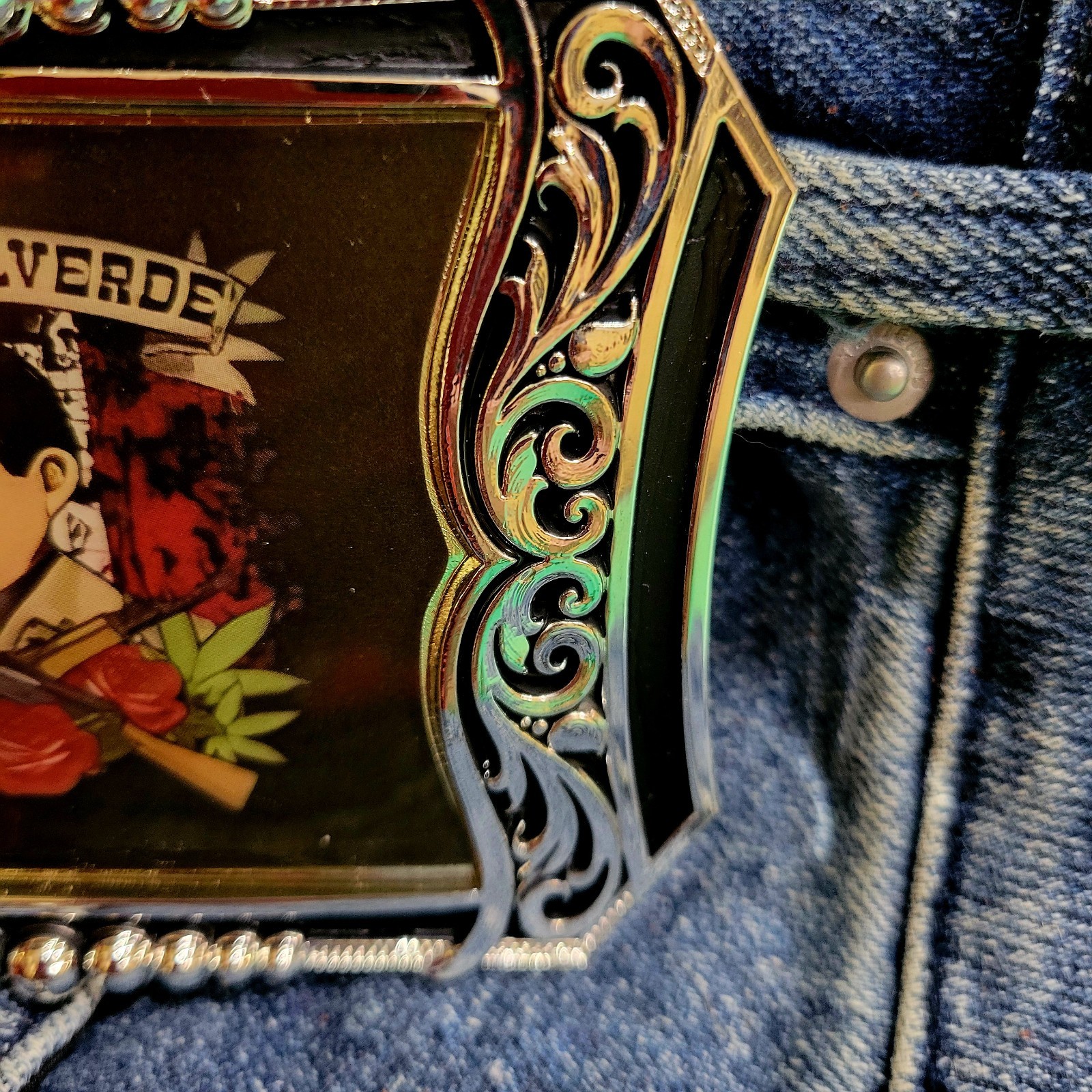 Jesus Malverde Western Belt Buckle Handcrafted Zinc Alloy Accessory For Men