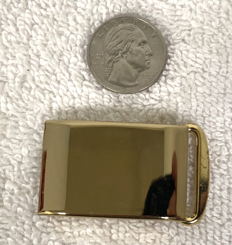 Vintage Hickok USA Small Gold Tone Basic Uniform Military Style Belt Buckle