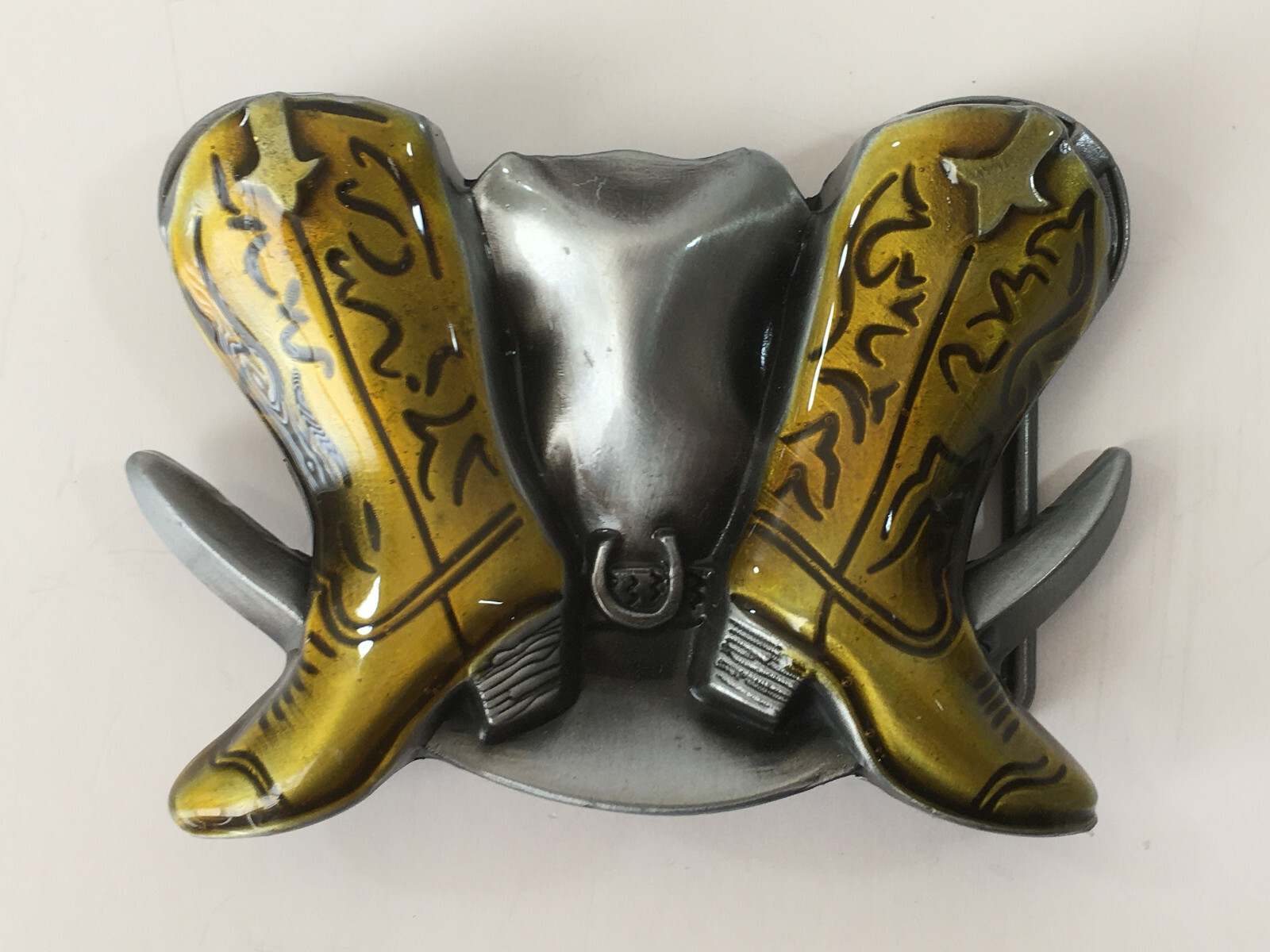 Cowboy Belt Buckle American West Western Cowgirl Hat and Boots Buckle Women