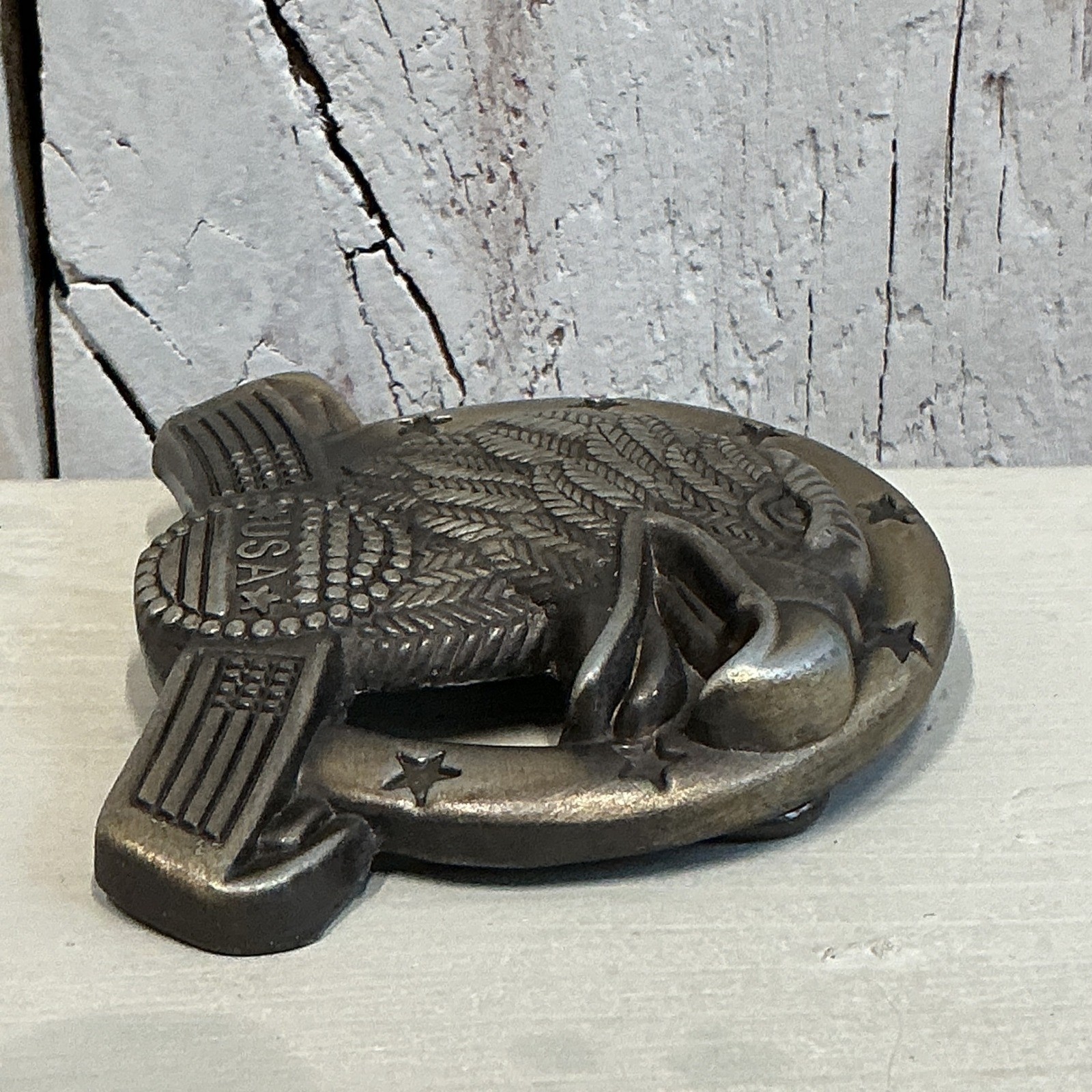 Vintage USA Eagle Belt Buckle Patriotic American Flag Western Style