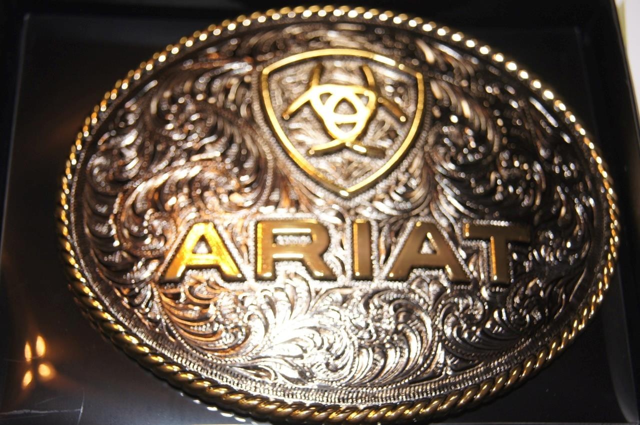 Ariat M&F Western Buckle Large Oval Logo Silver A37063
