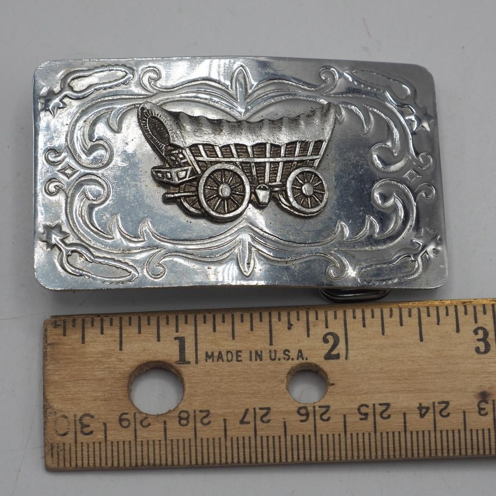 Belt Buckle Western Theme Covered Wagon Conestoga